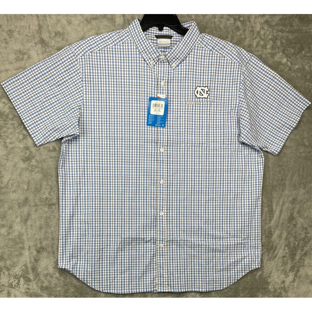 NWT Columbia Men's Shirt North Carolina Tarheels Plaid Size XL - Picture 2 of 11